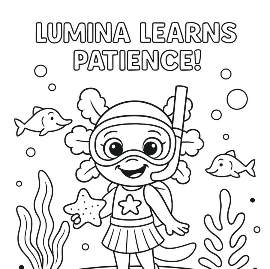 Lumina Learns Patience- Coloring Sheet Preview